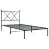 vidaXL Metal Bed Frame without Mattress with Headboard Black 90x200cm