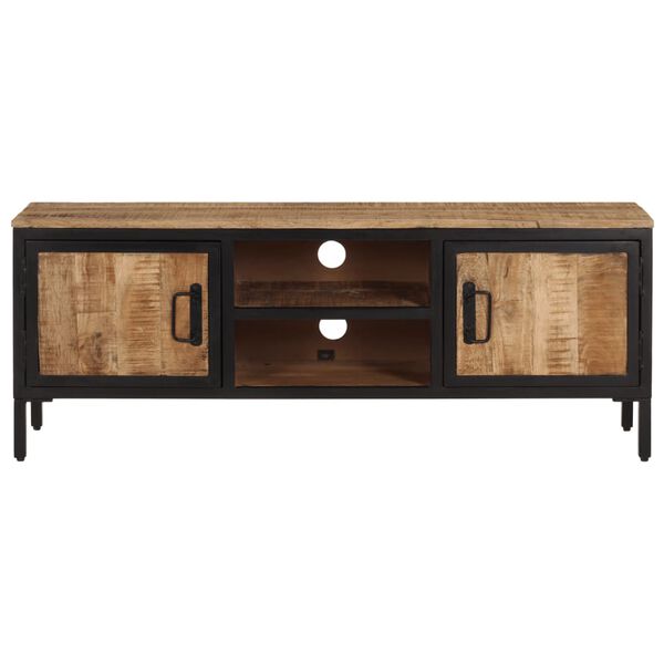vidaXL TV Cabinet 110x30x40 cm Solid Rough Wood Mango