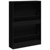 vidaXL Shoe Cabinet Black 59x17x81 cm Engineered Wood