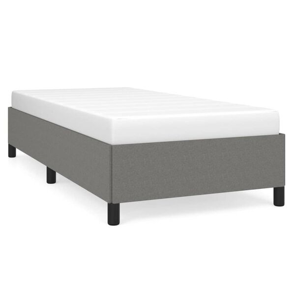 vidaXL Bed Frame without Mattress Dark Grey 90x190 cm Single Single Fabric