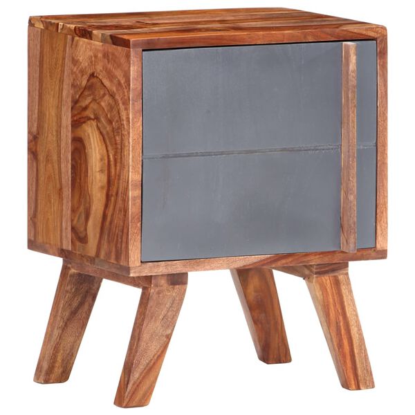 vidaXL Bedside Cabinet Grey 40x30x50 cm Solid Wood