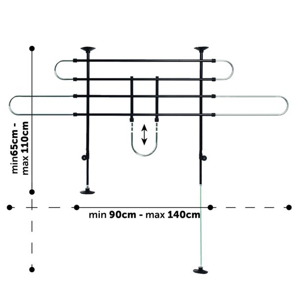 FLAMINGO 2 Bar Car Dog Guard with 2 Options Eduard Black