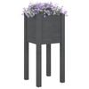 vidaXL Garden Planter Grey 31x31x70 cm Solid Pinewood
