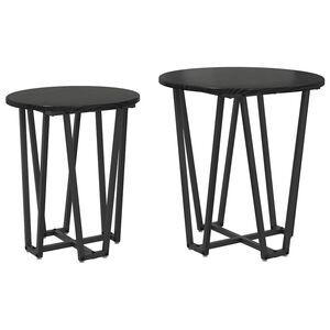 vidaXL Side Table Set 2 pcs Black Oak 50 x 50 x 50.5 cm