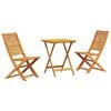vidaXL Folding Bistro Set Folding 3 pcs Brown Solid Acacia Wood