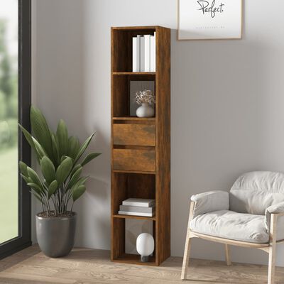 vidaXL Book Cabinet Smoked Oak 36x30x171 cm Engineered Wood