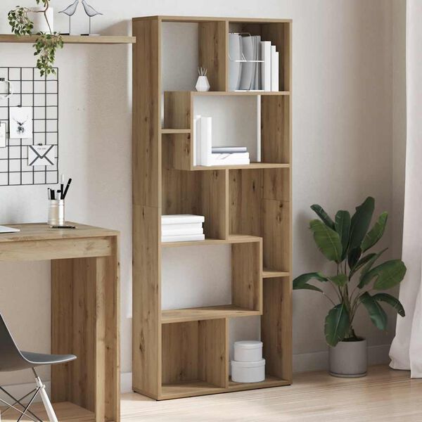 vidaXL Bookcase Artisan Oak 67x24x161 cm Engineered Wood