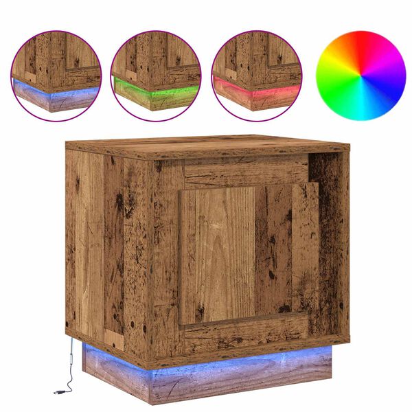 vidaXL Bedside Cabinet Old Wood 44 x 34.5 x 45 cm Engineered Wood