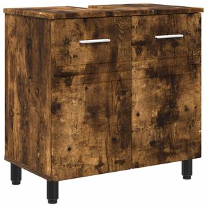 vidaXL Bathroom Vanity Unit Smoked Oak 60 x 35 x 60 cm Engineered Wood