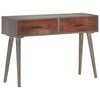 vidaXL Console Table Grey 110x35x75 cm Solid Rough Mango Wood