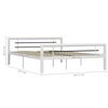 vidaXL Bed Frame without Mattress White and Black Metal 160x200 cm