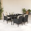 vidaXL 5 Piece Garden Dining Set with Cushions Black Poly Rattan