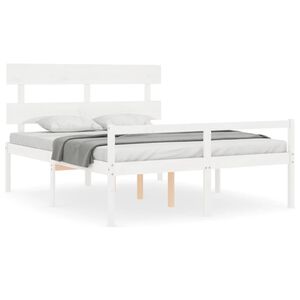 vidaXL Senior Bed without Mattress White 160x200 cm Solid Wood