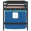 vidaXL Kids' Loft Bed with Curtains without Mattress Blue 80x200cm