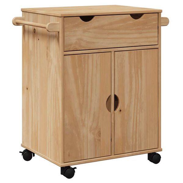 vidaXL Kitchen Trolley OTTA 59x45x80 cm Solid Wood Pine
