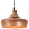 vidaXL Industrial Hanging Lamp Copper Iron & Solid Wood 26 cm E27
