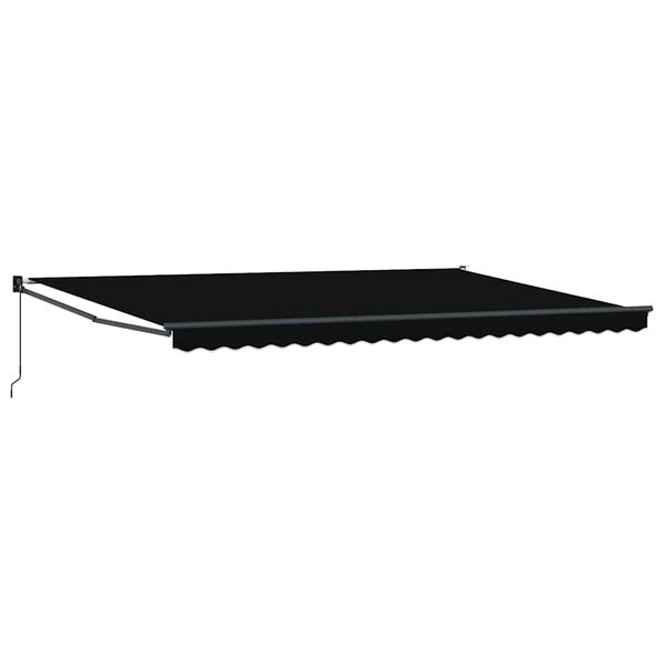 vidaXL Awning Manual Black 500 x 300 x 165 cm Polyester and Metal