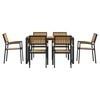 vidaXL Garden Dining Set 7 pcs Black Solid Acacia Wood
