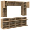 vidaXL TV Wall Cabinet Set with LED 6 pcs Artisan Oak Engineered Wood