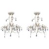 vidaXL Crystal Pendant Ceiling Lamp Chandeliers 2 pcs Elegant White