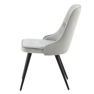 Venture Home Dining Chairs 2 pcs Velvet Deluxe Velvet Light Grey and Black