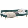 vidaXL Corner Bed Frame with Headboard Dark Green 80 x 200 cm Fabric
