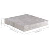 vidaXL Floating Wall Shelves 4 pcs Concrete Grey 23x23.5x3.8 cm MDF