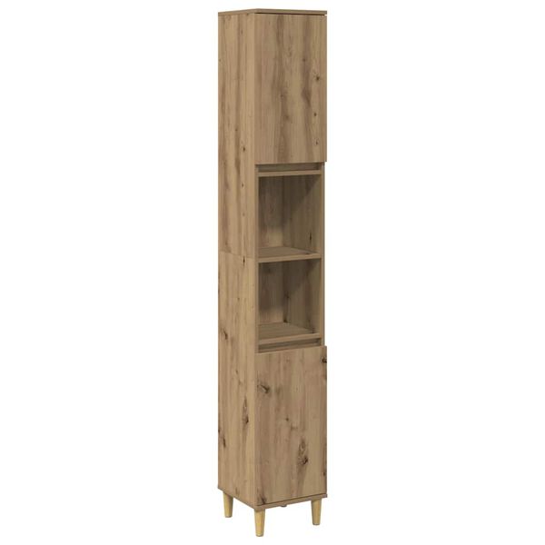 vidaXL Bathroom Cabinet Artisan Oak 30x30x190 cm Engineered Wood