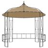 vidaXL Gazebo 300x290 cm Taupe Round