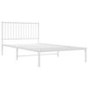 vidaXL Metal Bed Frame without Mattress with Headboard White 107x203cm