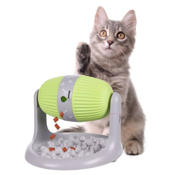 FLAMINGO Pet Snack Dispenser Bent Grey and Green