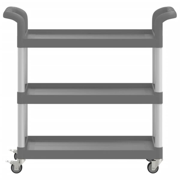 vidaXL 3-Tier Trolley Grey 77x34x72 cm Aluminium