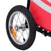 vidaXL Folding Bike Trailer with Grocery Bag Red and Black