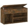 vidaXL Shoe Bench Smoked Oak 80x30x45 cm Engineered Wood