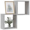 vidaXL Wall Cube Shelves 2 pcs Grey Sonoma 30x15x30 cm
