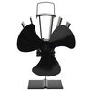 vidaXL Heat Powered Stove Fan 3 Blades Black
