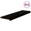 vidaXL Stair Treads 12 pcs Brown Black 90x25x2 cm Solid Wood Oak