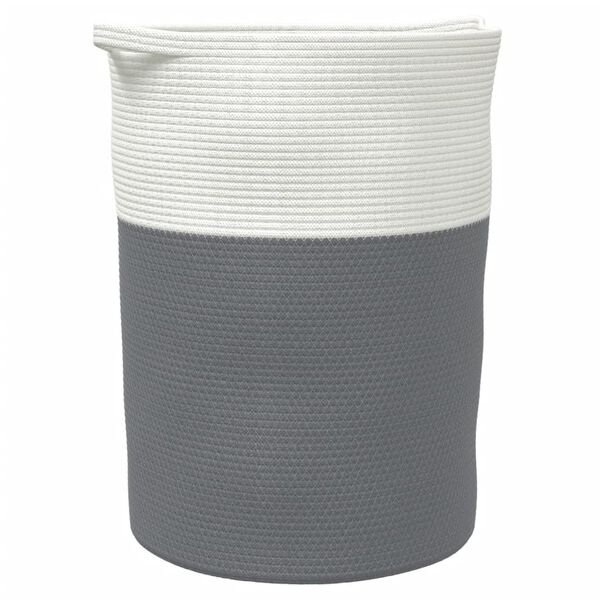 vidaXL Storage Basket Grey and White Ø49x65 cm Cotton