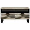 vidaXL Coffee Table Beige and Black 80 x 54 x 40 cm Solid Acacia wood