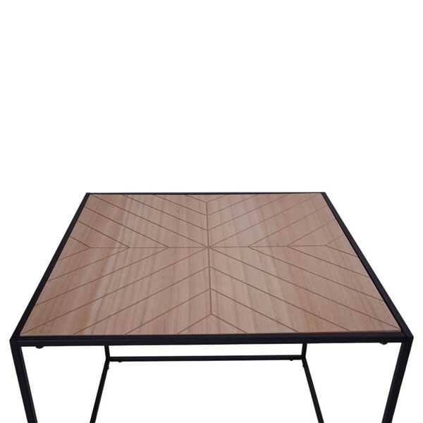 House Nordic Side Table Johanna 50 cm Square Black and Natural