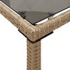 vidaXL Garden Table with Glass Top Beige 115x54x74 cm Poly Rattan