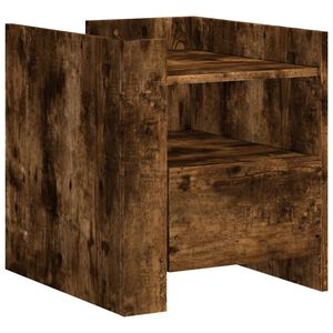 vidaXL Bedside Cabinet Smoked Oak 45x50x50 cm Engineered Wood