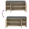 vidaXL Hall Bench with Cushion with Shelf Sonoma Oak 100 x 38 x 46 cm