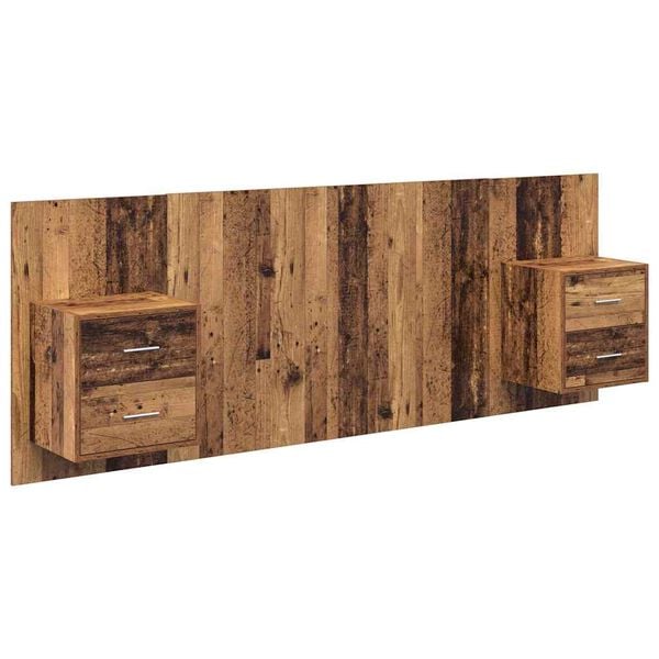 vidaXL Headboard with Cabinet 3 pcs Old Wood Engineered Wood