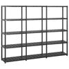 vidaXL Storage Shelf 5-Tier Black 213x38x170 cm Plastic