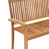 vidaXL 2-Seater Stacking Garden Bench 120 cm Solid Teak Wood