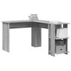 vidaXL Corner Desk Grey Sonoma 140 x 113.5 x 75 cm Engineered Wood