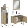 vidaXL 3 Piece Bathroom Cabinet Set Sonoma Oak Engineered Wood