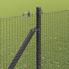vidaXL Fence Post Grey 10 x 1.5 m (16 x 16 mm mesh) Steel and PVC