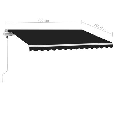 vidaXL Freestanding Automatic Awning 300x250 cm Anthracite